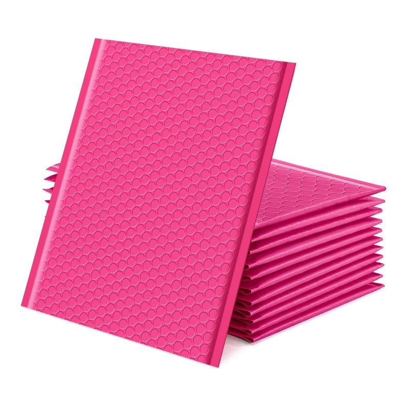 GSSUSA Pink Poly Bubble Mailers 8.5x12 Self-Seal Packaging Bags, Small Business Supplies, Padded Envelopes, Shipping mailer, Mailing Bags, Packaging for Small Business, Pink Bubble Mailer, 25 Pack - Image 1